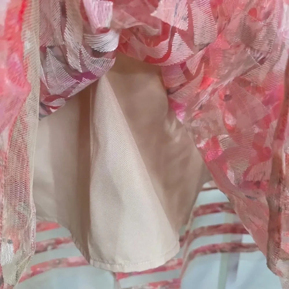 Anthropologie Sachin + Babi Strawberry Hill Tulle Midi Skirt Size 12P